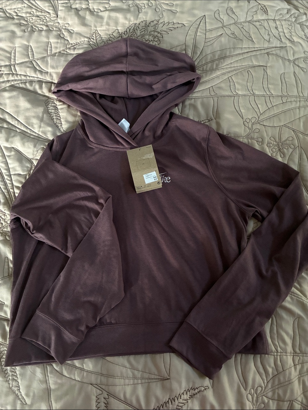 Nike Women’s Dusty Mauve crop Hooded Pullover